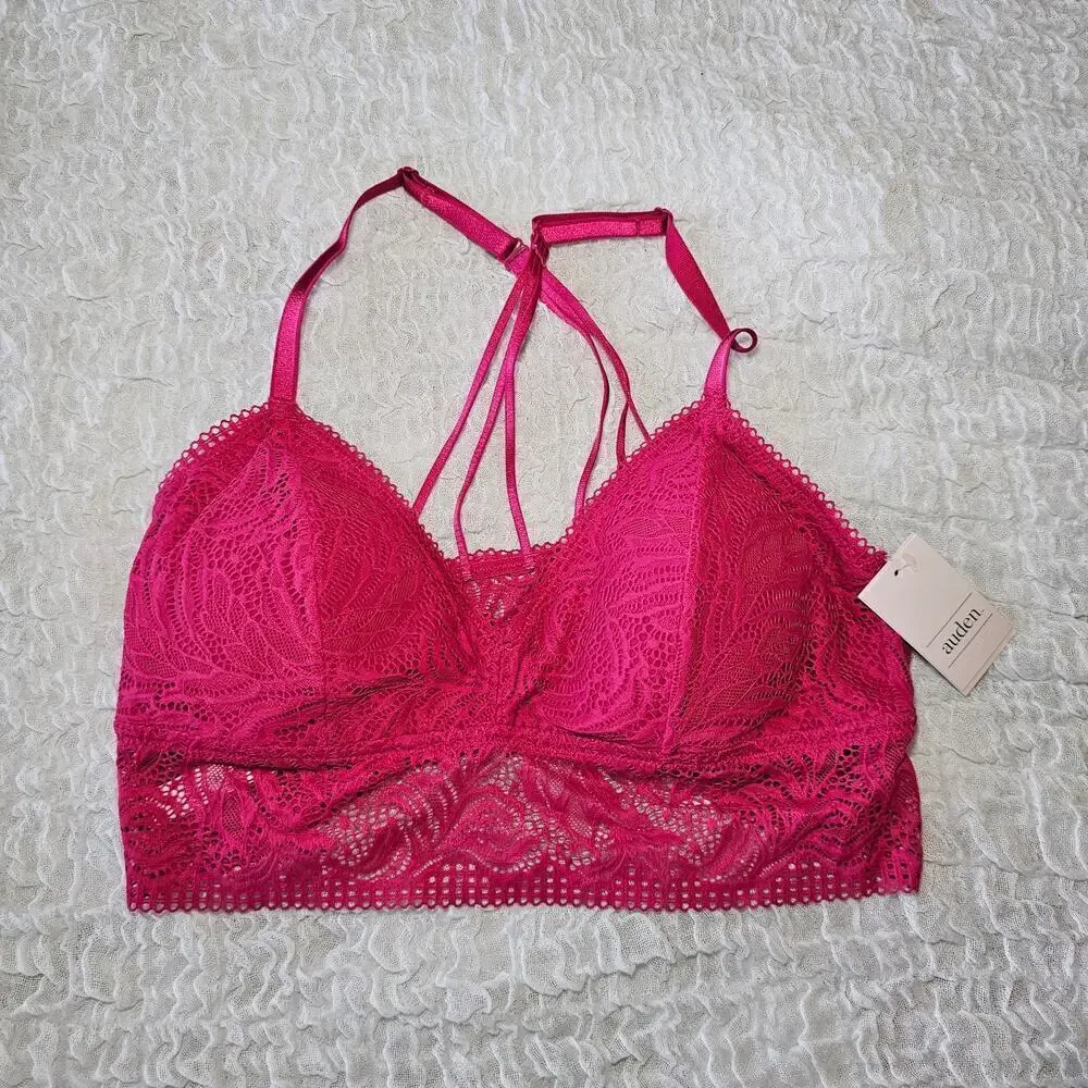 Auden Tea Rose Pink Bralette Size Large